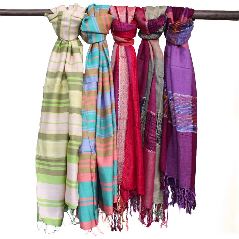 Large Indian Bohemian Scarves - 28x72cm - Random Purples - 100% Cotton - 1 unit-INDIAN BOHEMIAN SCARVES-HOSTENATURA