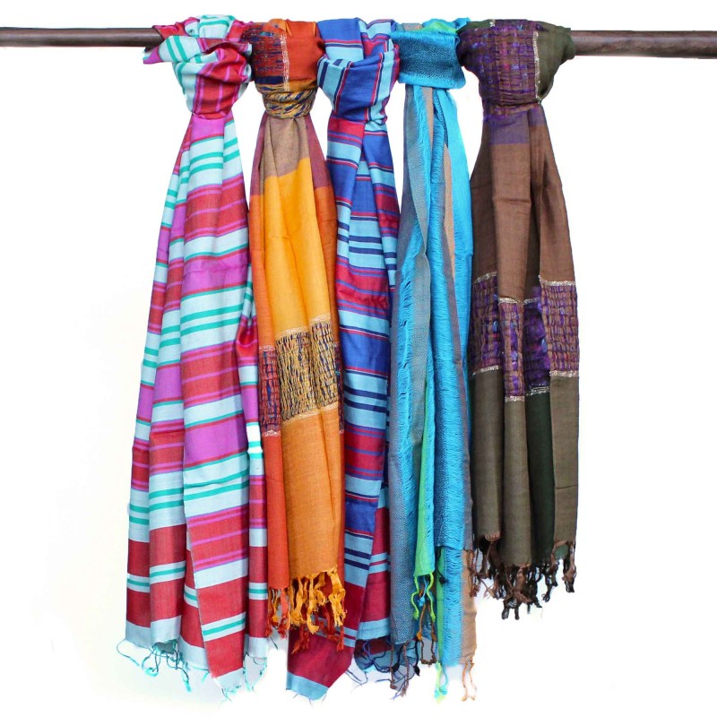 Large Indian Bohemian Scarves - 28x72cm - Random Blues - 100% Cotton - 1 unit-INDIAN BOHEMIAN SCARVES-HOSTENATURA