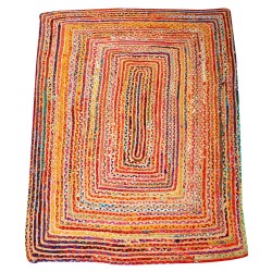 ALFOMBRAS DE YUTE ESHA RUNNER DE CORES - 120x180cm - ALGODÓN E YUTE - FEITA A MAN EN INDIA