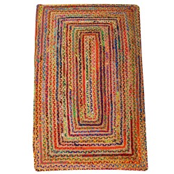 ALFOMBRAS DE YUTE ESHA RUNNER DE CORES - 80x150cm - ALGODÓN E YUTE - FEITA A MAN EN INDIA