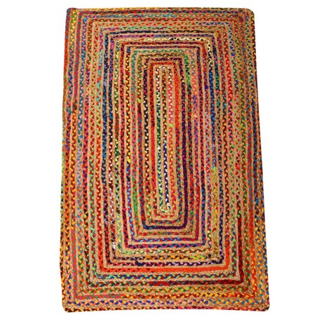 ALFOMBRA DE YUTE ESHA RUNNER COLORIDA - 80x150cm - ALGODÓN Y YUTE - HECHO A MANO EN INDIA