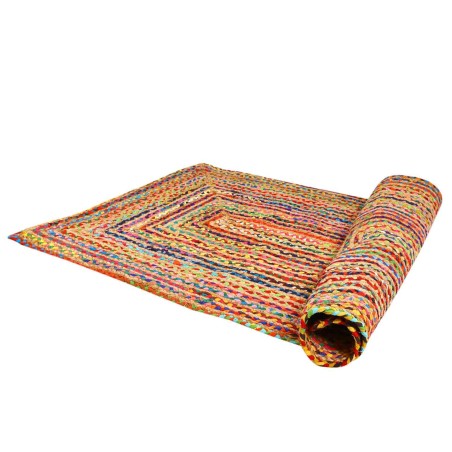 COVOR COLORATO DE IUTĂ ESHA RUNNER - 80x150cm - BUMBAC ȘI IUTĂ - FĂCUT MÂNĂ ÎN INDIA