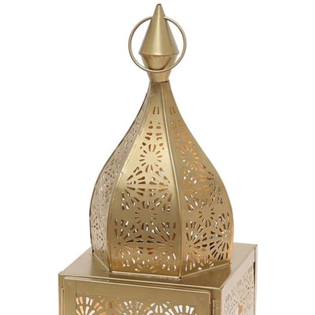 PORTAVELAS ORIENTAL MODENA ORO M - 45x15x15cm - FAROL ESTILO MARROQUÍ