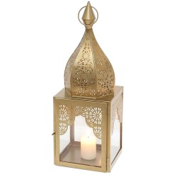 BOUGEOIR ORIENTAL MODENA GOLD M - 45x15x15cm - LANTERNE DE STYLE MAROCAIN