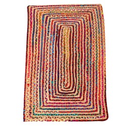 BUNTER ESHA RUNNER JUTE TEPPICH - 60x110cm - BAUMWOLLE UND JUTE - HANDGEFERTIGT IN INDIEN