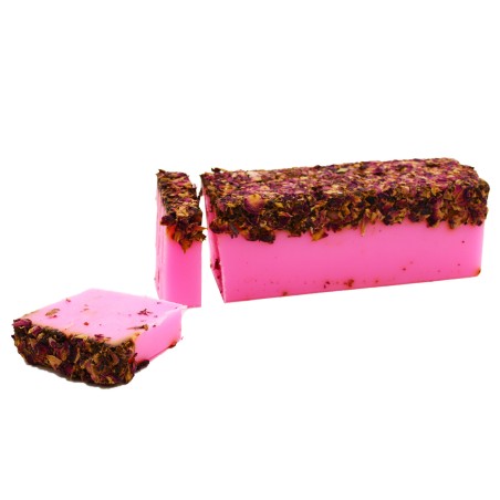 SABONETE ARTESANAL ROSA E PÉTALAS - FEITO À MÃO - HOSTENATURA - 100gr