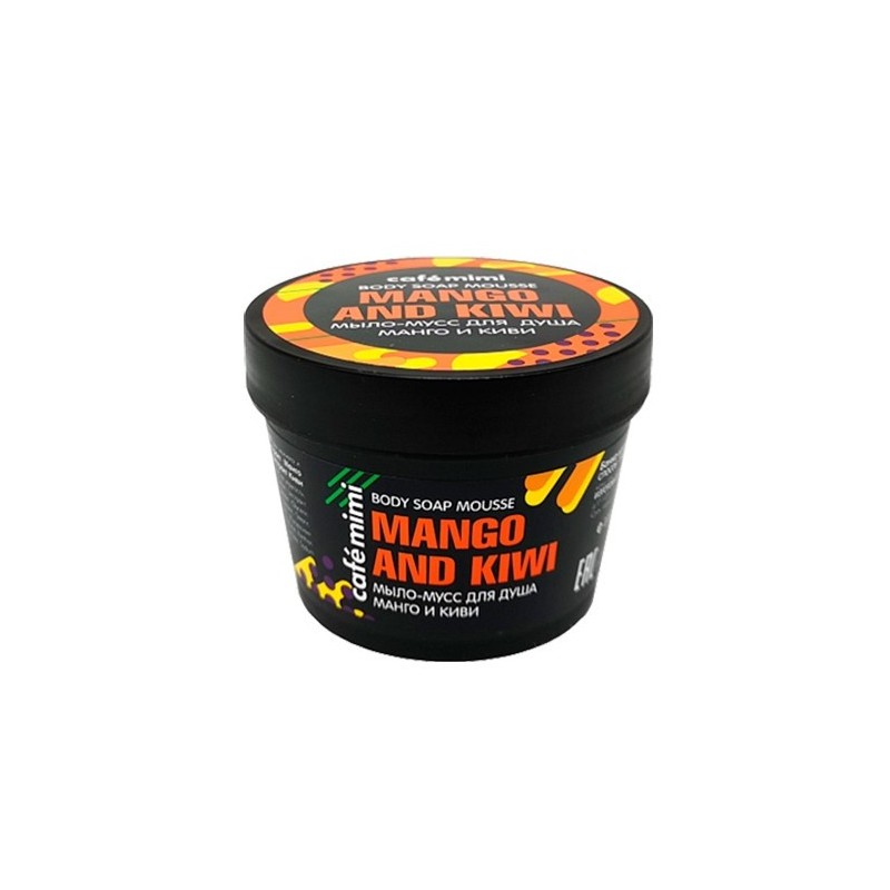 MOUSSE DE SAVON POUR LE CORPS À LA MANGUE ET AU KIWI - AU BEURRE DE KARITÉ - CAFÉ MIMI - NATUREL - 110ml-SOINS DES MAINS, DE LA PEAU, DES LÈVRES ET DES SOURCILS-HOSTENATURA