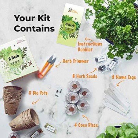 KIT JARDINERIA - CULTIVA 8 HIERBAS - GROW BUDDHA