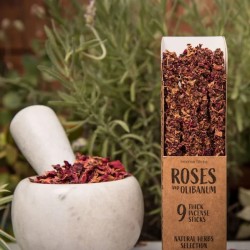 Holy Mother Incense Sahumerio - Roses and Olibano Incense 9 thick sticks