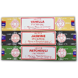 Aromatic Incense Pack x 3 Satya Incense Vanilla + Jasmine + Patchouli | Natural Incense Aromatherapy | 3 Boxes of 15 grs.