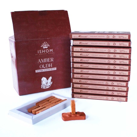 Ladrillos de Incienso Natural y Quemadores - Madera Ámbar - Ishom - 1 cajetilla