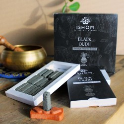 Natural Incense Bricks & Burners - Black Wood - Ishom - 1 pack