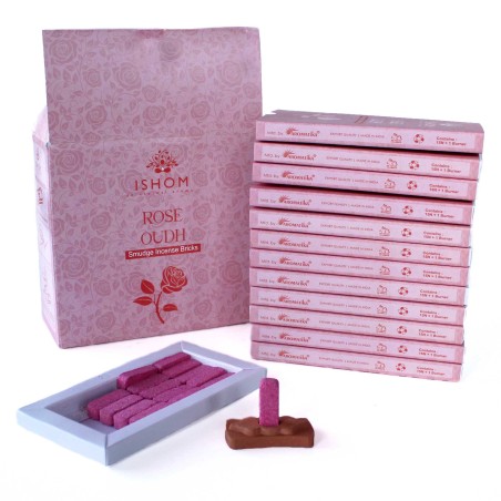 Ladrillos de Incienso Natural y Quemadores - Madera de rosa - Ishom - 1 cajetilla
