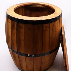 Beer Barrel Table - Natural - Albasia Wood - 60x48.5cm