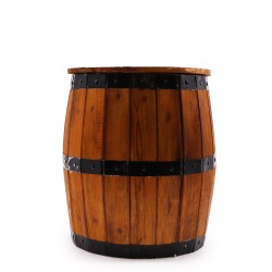 Beer Barrel Stool - Natural - Albasia Wood - 38x32cm