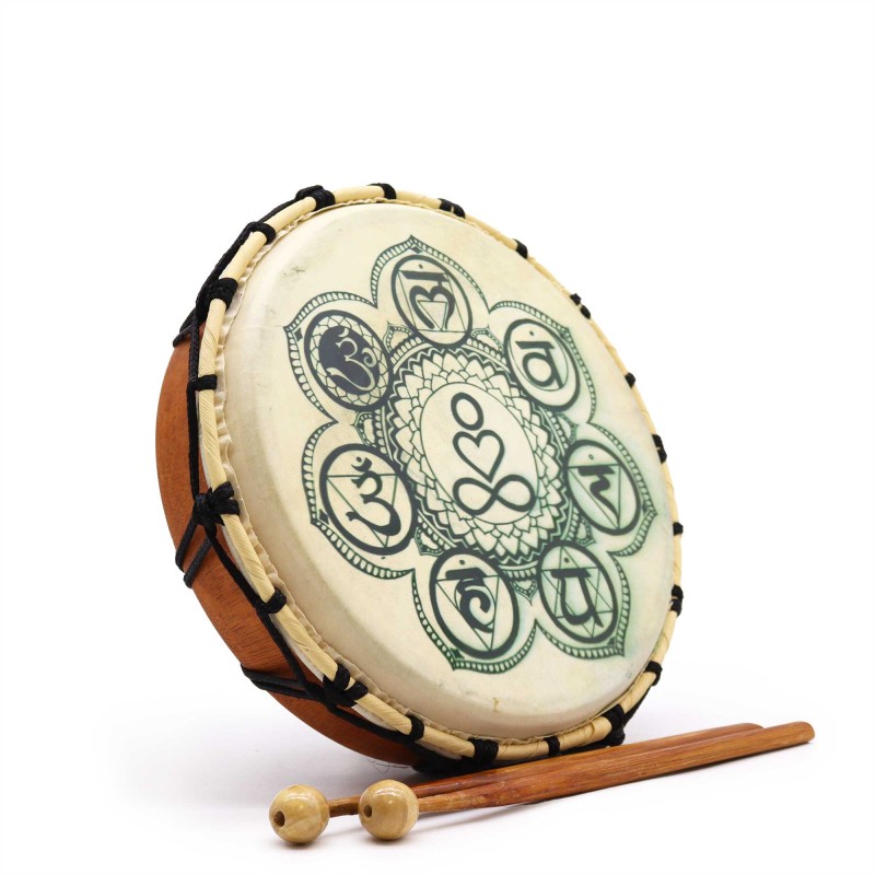 Chakra xamanikoa danborra danborrarekin - 25 cm-DJEMBE DANBORRAK-HOSTENATURA