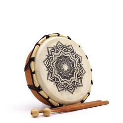 Shamanic Mandala Drum with Drumstick - 20cm