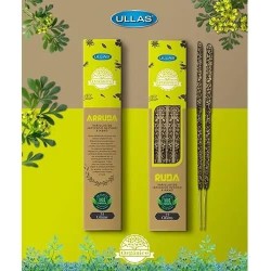 Rue Ullas Incense - Arruda - ULLAS - Handmade - 25gr - Made in India - 100% Natural - ULLAS Organic Incense