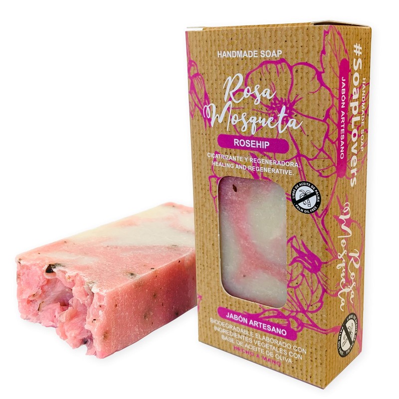 Sabonete para as Mãos, Rosa Mosqueta Natural, para Corpo e Rosto, Cicatrizante e Regenerador, Barra Sólida Ecológica e Artesanal-AZEITE DE SABÃO ARTESANAL-HOSTENATURA