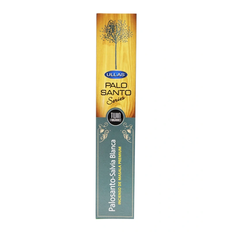 Encens Palo Santo et Sauge Blanche Ullas Série Palo Santo Encens Masala Premium Inde - 1 paquet de 15gr.-ENCENS BIO ULLAS-HOSTENATURA