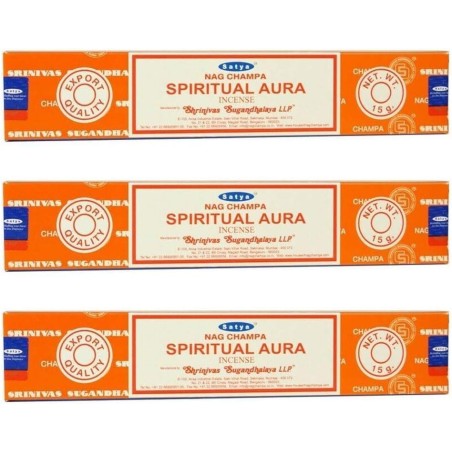 Kavel 3x Satya Spiritual Aura Wierook - Spiritual Aura - 3 pakjes van 15gr.