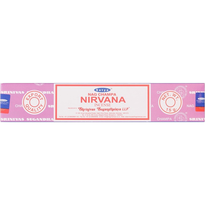 Incienso Nirvana SATYA - 1 caixa de 15 gr.-INCENSO SATYA-HOSTENATURA