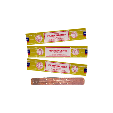 Lot 3x SATYA Encens - Encens + 1 porte-encens en bois de manguier