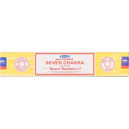 SATYA Incienso Siete Chakras - Seven Chakra - 7 Chakras - 1 cajetilla de 15gr