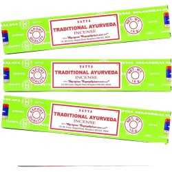 Los 3x Satya Traditionelles Ayurveda Räucherstäbchen - Traditionelles Ayurveda - 3 Packungen à 15gr.