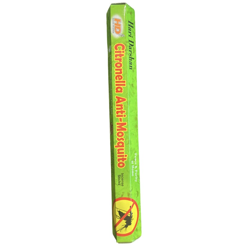 HD Citronella Anti-Mücken-Räucherstäbchen - Hari Darshan - Indischer Weihrauch - 1 Schachtel mit 20 Riegeln-TRIBAL SOUL Weihrauch-HOSTENATURA