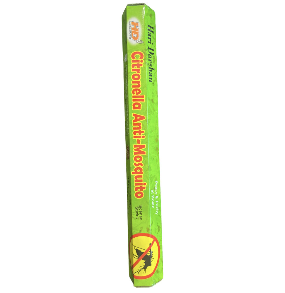 HD Incienso Citronela Anti-Mosquitos - Hari Darshan - Indian Incense - 1 cajita de 20 barritas