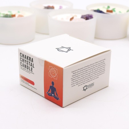 Velas de Cristal de Chakra - Chakra de la Raíz - Cera de Soja - 10x6cm - 23h de combustión