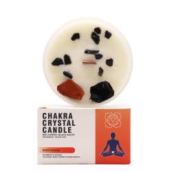 Candele di cristallo Chakra - Chakra della radice - Cera di soia - 10x6 cm - Durata di combustione 23 ore