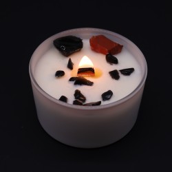 Candele di cristallo Chakra - Chakra della radice - Cera di soia - 10x6 cm - Durata di combustione 23 ore