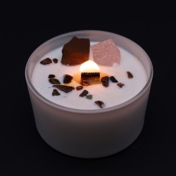 Candele di cristallo Chakra - Chakra sacrale - Cera di soia - 10x6 cm - Durata di combustione 23 ore