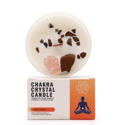 Candele di cristallo Chakra - Chakra sacrale - Cera di soia - 10x6 cm - Durata di combustione 23 ore