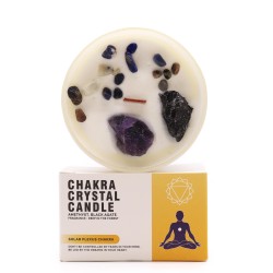 Candele di cristallo Chakra - Chakra del plesso solare - Cera di soia - 10x6 cm - Durata di combustione 23 ore