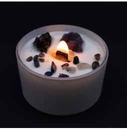 Velas de Cristal de Chakra - Chakra del Plexo Solar - Cera de Soja - 10x6cm - 23h de combustión