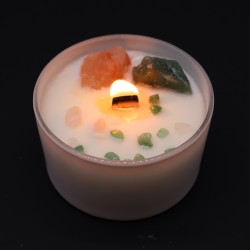 Chakra Crystal Candles - Heart Chakra - Soy Wax - 10x6cm - 23h combustion