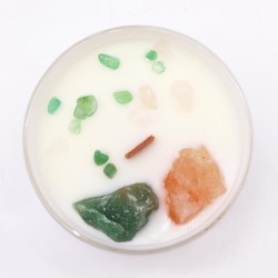 Chakra Crystal Candles - Heart Chakra - Soy Wax - 10x6cm - 23h combustion