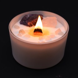 Candele di cristallo Chakra - Chakra del terzo occhio - Cera di soia - 10x6 cm - Durata di combustione 23 ore