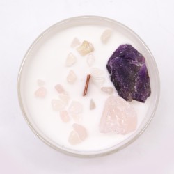 Chakra Crystal Candles - Third Eye Chakra - Soy Wax - 10x6cm - 23h combustion