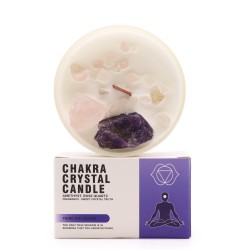 Bougies en cristal Chakra - Chakra du troisième œil - Cire de soja - 10x6cm - 23h de combustion