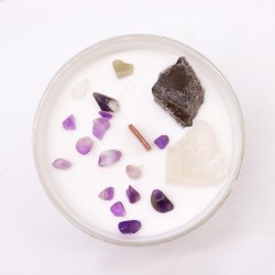 Chakra Crystal Candles - Crown Chakra - Soy Wax - 10x6cm - 23h combustion