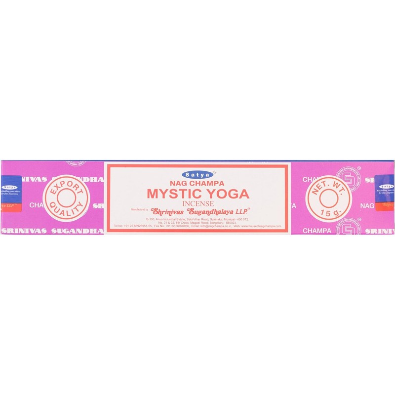 Incenso SATYA Mystic Yoga - Mystic Yoga - 1 caixa de 15gr.-VARAS DE INCENSO SATYA-HOSTENATURA