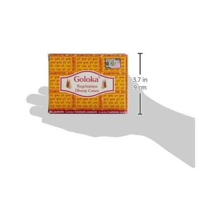 Conos de Incienso Nagchampa GOLOKA Dhoop Cones - 1 cajetilla de 10 conos