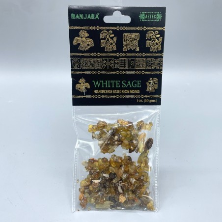 Resina de Arbol Banjara White Sage - Salvia Blanca - Resina de Incienso - Hecho en India - 30grs.