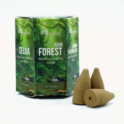 BLACKFLOW JUNGLE RAIN INCENSE CONES - RAIN FOREST - REVERSE FLOW - MASALA AROMATIKA - MADE IN INDIA - Box of 10 cones