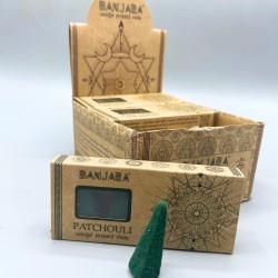 Cones de incenso Piramide Banjara Smudge - Patchouli ou Oriza - Feito à mão - Orgânico - Fabricado na Índia