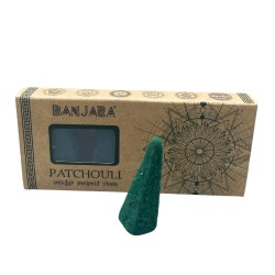 Cones de incenso Piramide Banjara Smudge - Patchouli ou Oriza - Feito à mão - Orgânico - Fabricado na Índia